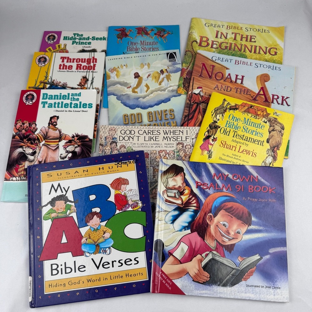 Great Bible Stories For Children and other Religious Books Lot of 9 Homeschool